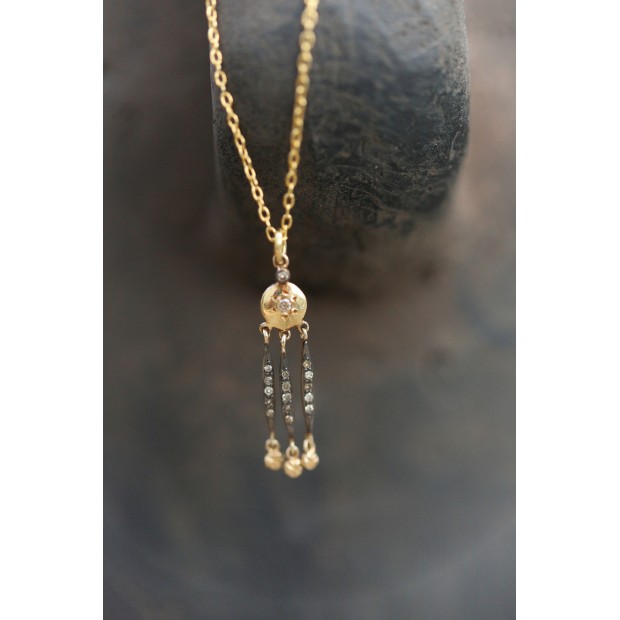 5 Octobre sidabro kaklo papuošalas su deimantais 